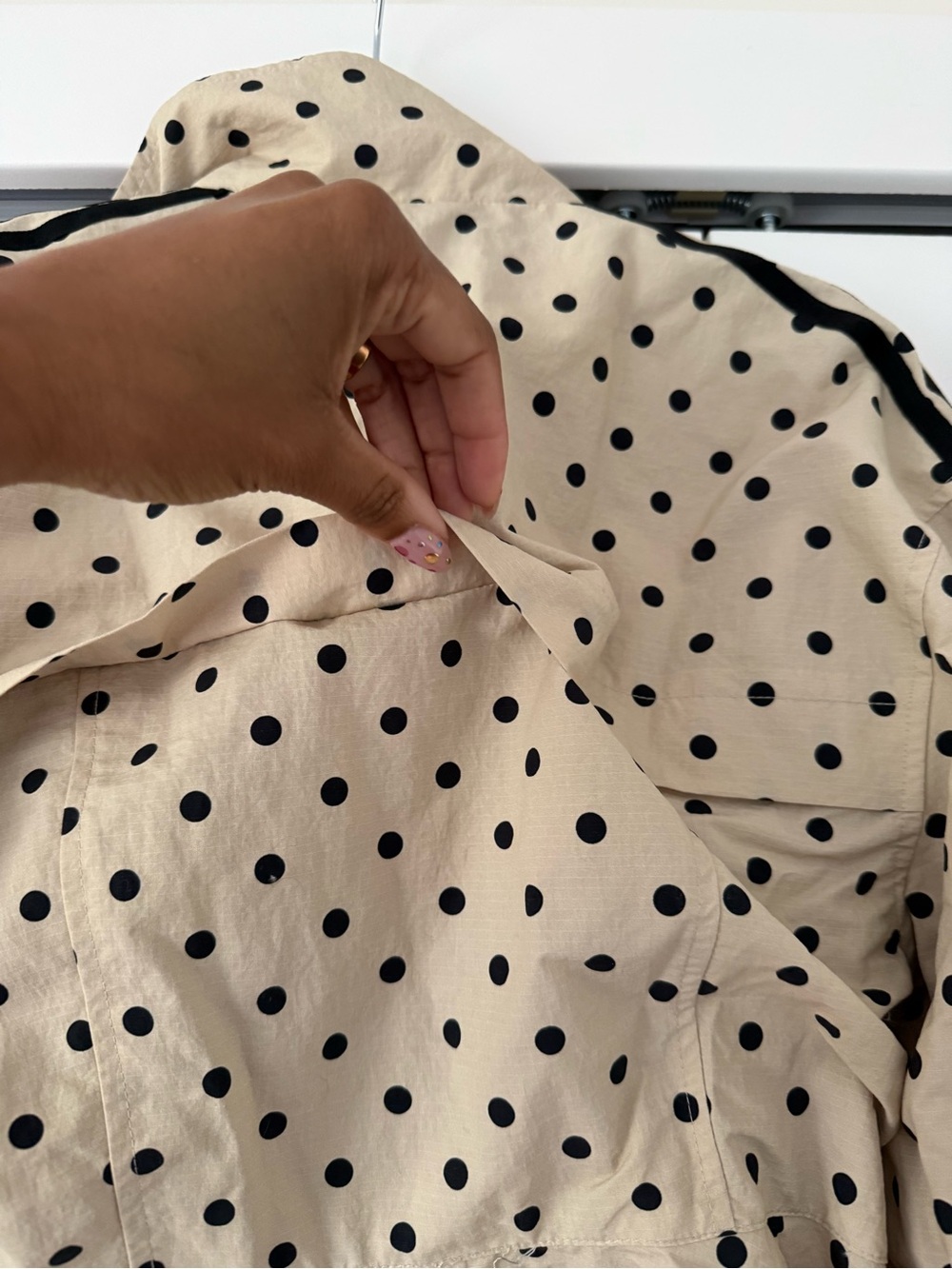adidas Originals x ASOS regular fit polka dot track jacket in stone Size Small - Picture 8 of 11